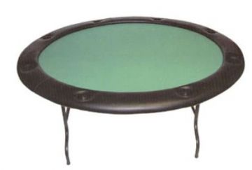Poker Table: Round Poker Table with Folding Metal Legs